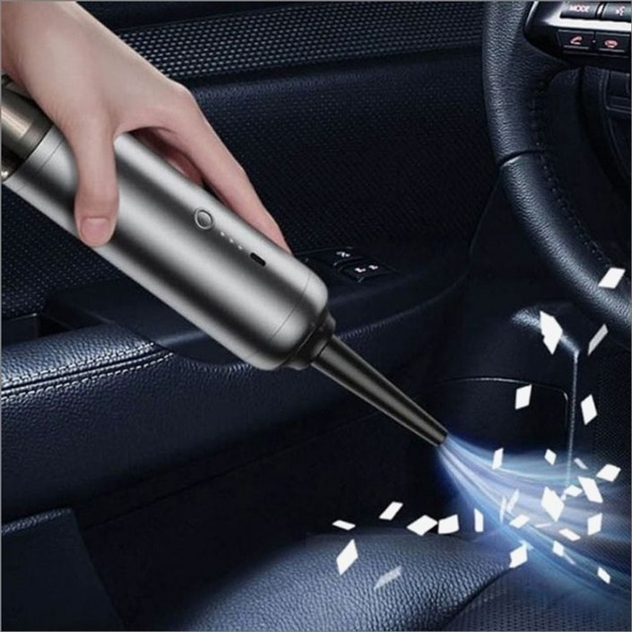 선없는 미니 무선 자동차용 청소기 핸디형 압축공기 먼지흡입 소형 실내청소 작은 차량 24782EA 1PC, 실버그레이