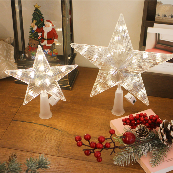 [해피인어스] LED 트리 탑 별 심플 오너먼트 크리스마스 장식