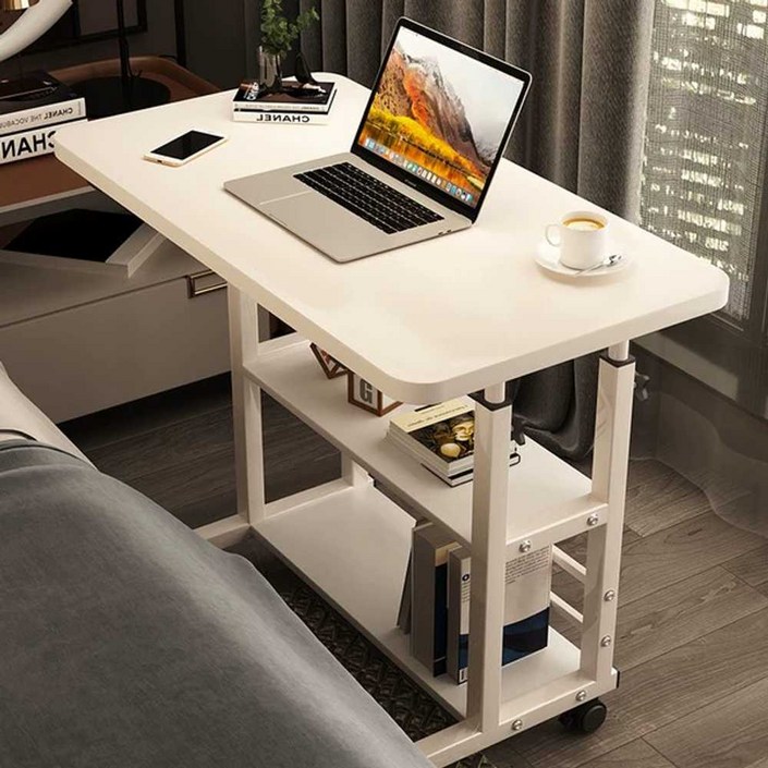 침대옆 수납 책상 테이블 높낮이 조절 노트북 스탠드, 데스크탑 확대 (80x40) 나뭇결 색상 5