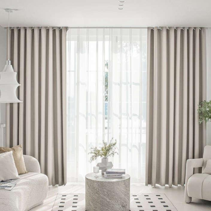 셀미닉 99 빛차단 암막 커튼 단열 먼지없는 호텔식 아일렛형