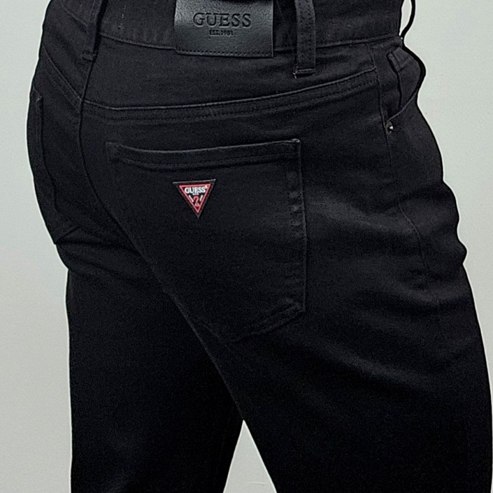 게스 남성 이센셜 슬림스트레이트 블랙 데님 청바지 BLK