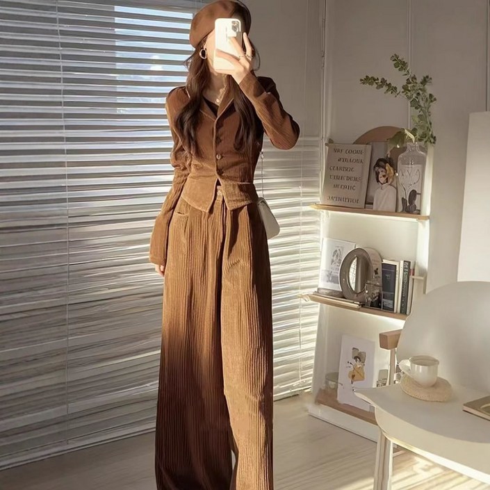 시크록코디 고급스러움 코듀로이 여성 케주얼 정장세트 SXL