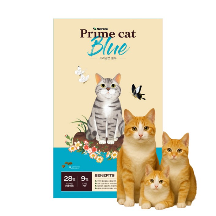 뉴트리나 프라임캣 블루 10kg 대용량 길고양이사료 길냥이사료 고양이밥