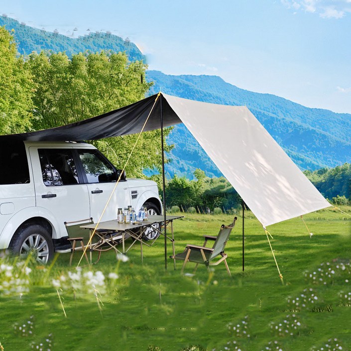 반전 여행용 차변 텐트 옆장 천막 블랙코팅 햇빛 가림막 야외 캠핑카 꼬리장