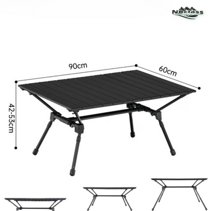 NBclass 접이식 경량 캠핑 좌식테이블 3단 높이조절 캠핑 롤 테이블