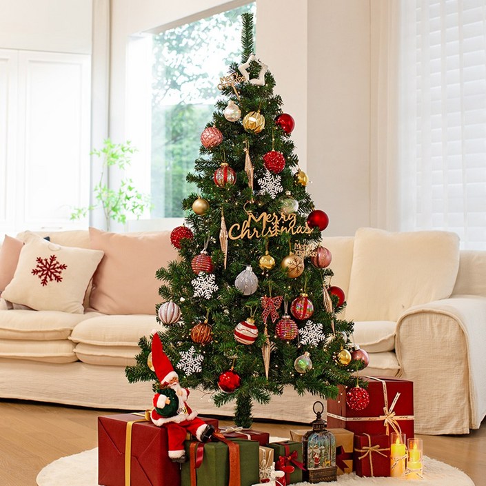 디에스트리 크리스마스트리 160cm 나무전구장식 풀세트