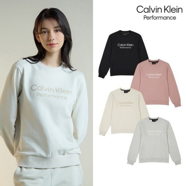 매장캘빈클라인 진 캘빈클라인 퍼포먼스 베이직 로고 맨투맨 여성 4컬러 택1 164758