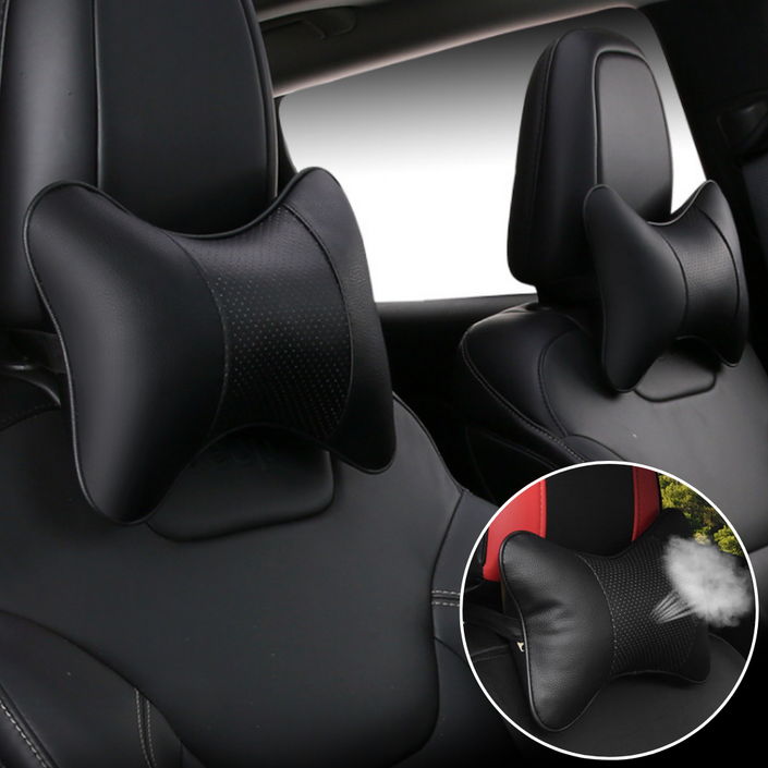 핏코드 통기성 푹신하고 편안한 고급가죽 목쿠션 2P