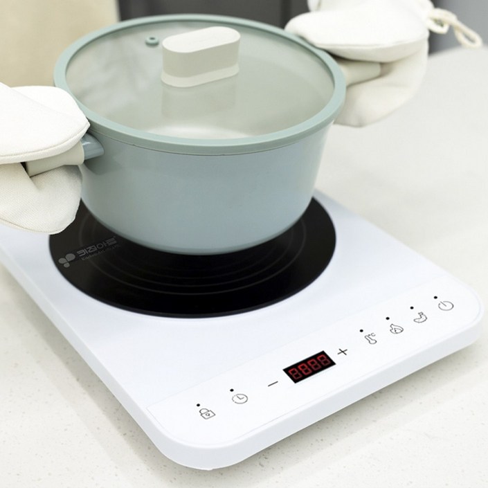 키친아트 1구 터치 인덕션 레인지 고화력 고성능 2000W 화이트