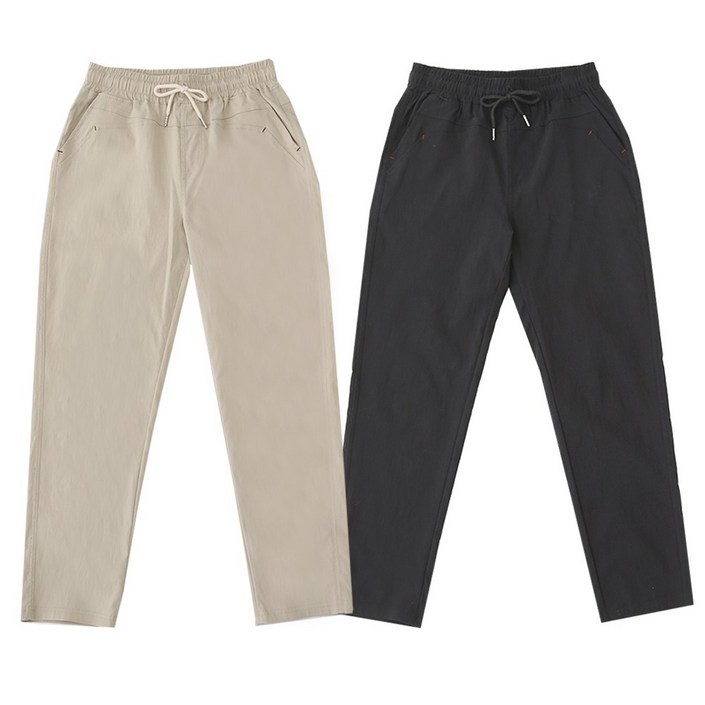 비비진 여성 봄 가을 편안한 엄마바지 슬림일자 스판바지 밴딩팬츠 11