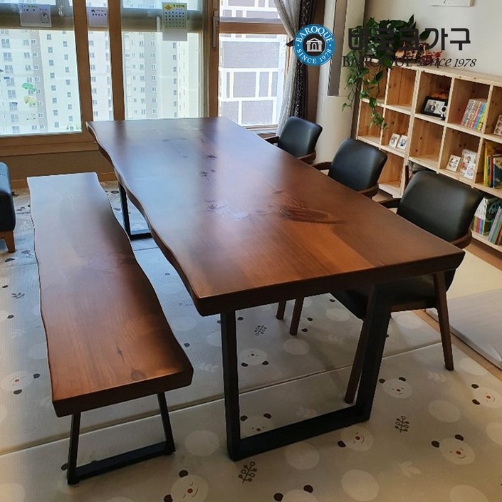 바로크가구 뉴송 통원목 우드슬랩 테이블_1600