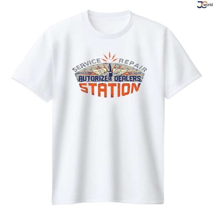 제이씨웨어하우스 드라이 티셔츠 T033A station B 반팔 라운드티  쿨링 패밀리룩 커플룩 시밀러룩 남녀공용 어린이 성인