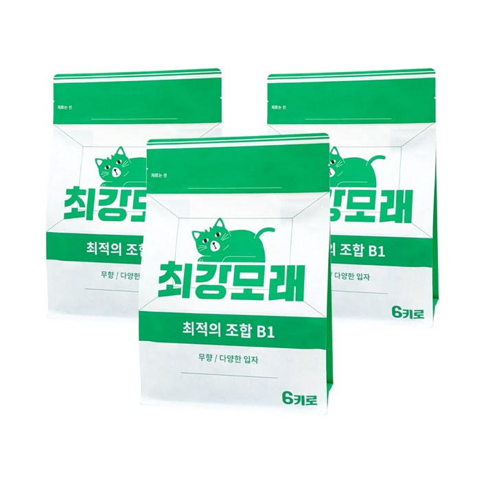 2+1 최강모래 최적의 조합 B1 6kgx3, 고양이모래 와이오밍 벤토나이트모래, 3개, 6L, 무향