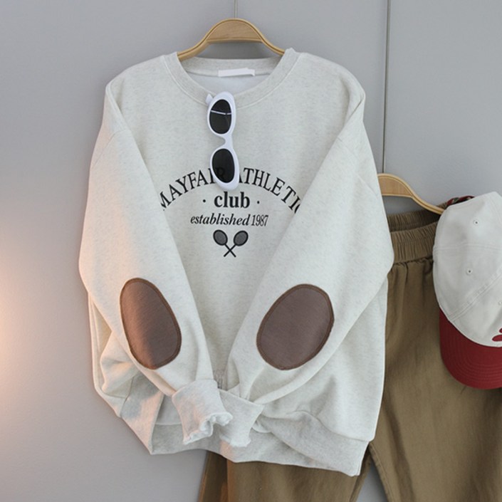 달콩 여성 빅사이즈 루즈핏 겨울티 테니스빵떡오버핏맨투맨기모