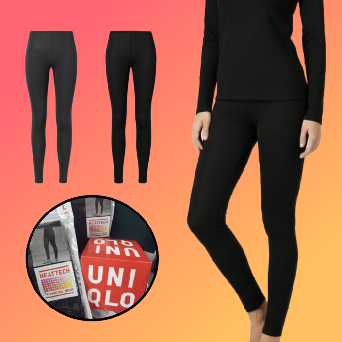 유니클로 히트텍 여성 레깅스 레츄 파우치