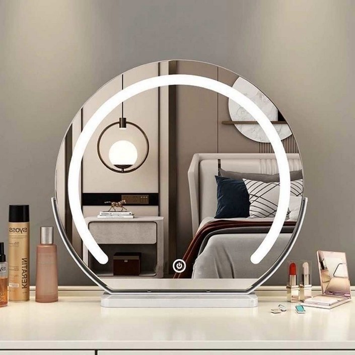 LED 화장대 거울 조명 메이크업 탁상 미러 대형 터치 아치형 플러그인