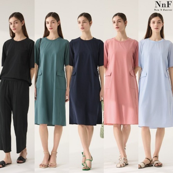 SET NNF 여성 여름 피케 원피스 상하셋업