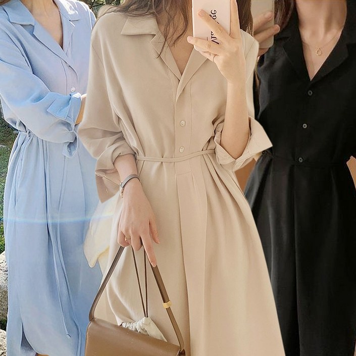 모던허니 여성 루즈핏 셔츠 롱 원피스 오피스룩 캐주얼 데이트룩