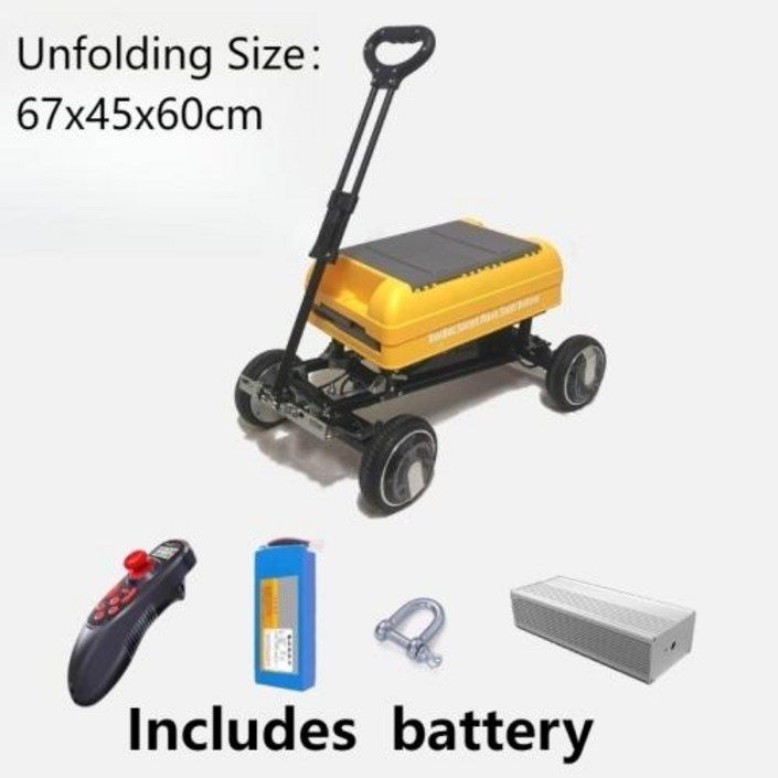 캠핑웨건 트롤리 카트 전기 유인 캠핑 휴대용 접이식 원격 제어 자동 로봇 운송 야외 도구, 2beetle batteryY