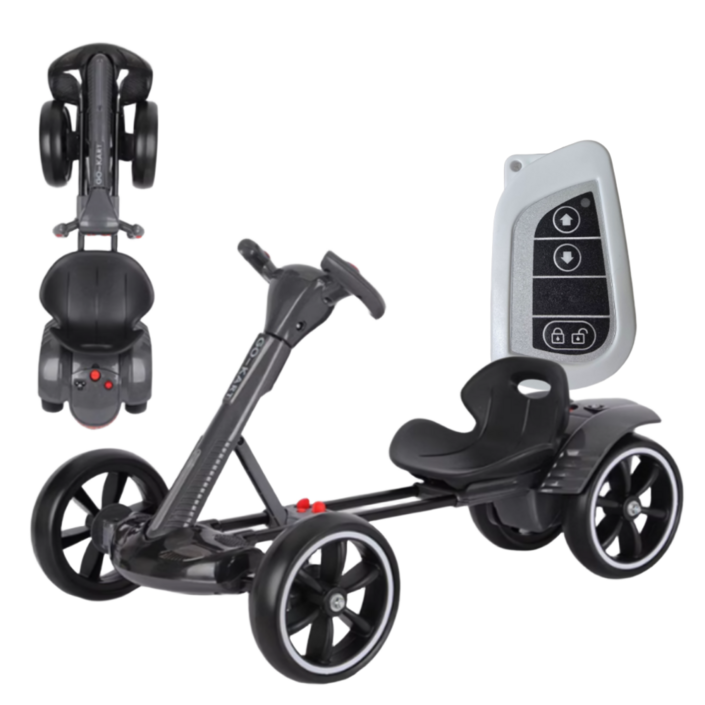 픽고잉PickGoing 리모컨 접이식 씽씽 고카트 1인용 전동차 리모콘 소형 카트 전동 루지 폴딩 드리프트 성인 접이식카트 경주 야외용 공원 레이싱카, BLACK, 1개, 픽고잉 고카트