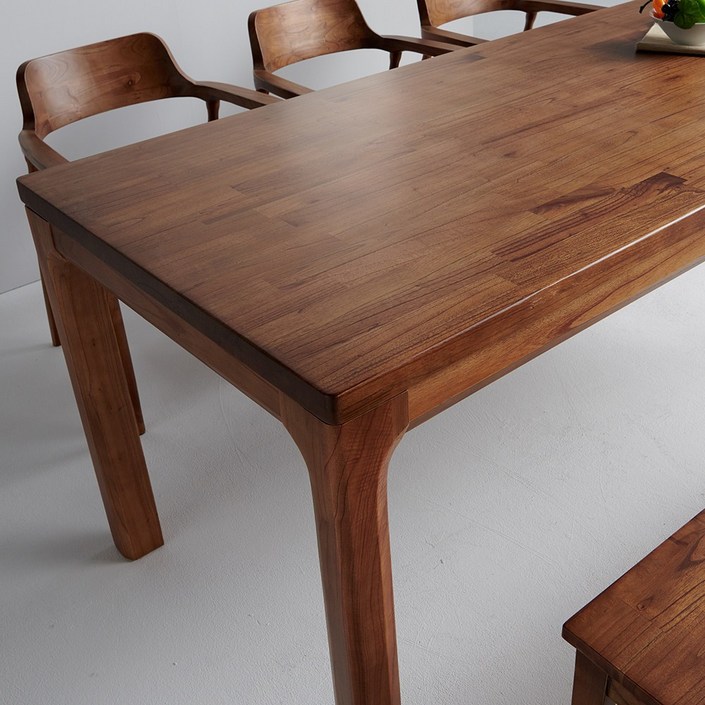 빈펄가구 참죽나무 원목 식탁 테이블 4인 6인 카페테이블 1400 1900, 월넛, 6인용