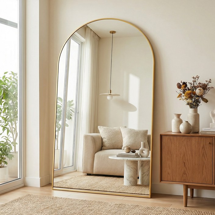 국내발송 당일출고 안토크 초대형 아치형 전신거울 거치 스탠드 지지대 이동식 원룸 미용실용 전신경 1800×1100