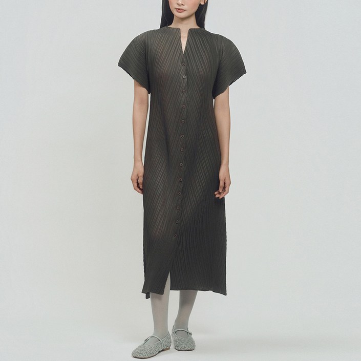 피네플리츠 차이나 브이넥 원피스 2 Color