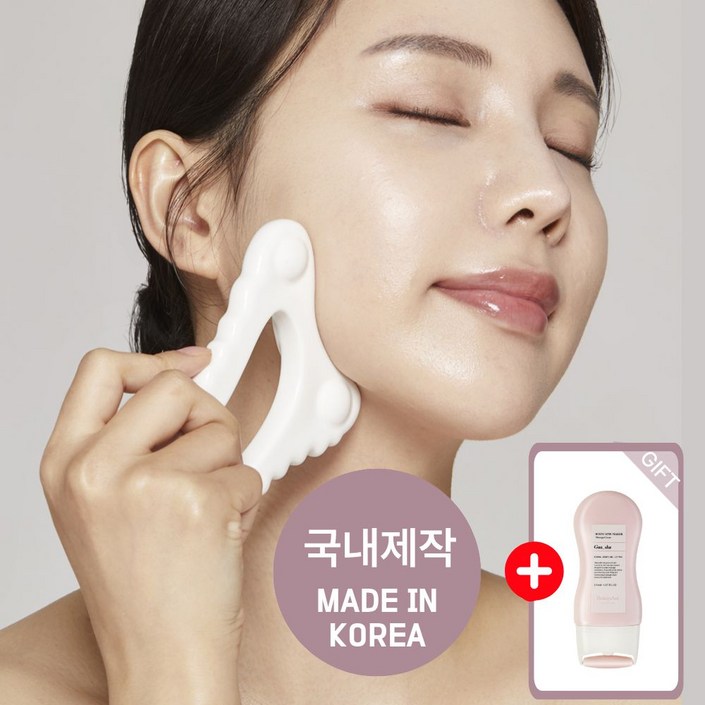 뷰망뜨 국내제작 세라믹 두피 괄사 천연 국산 도자기 바디 메이커, 화이트, 1개