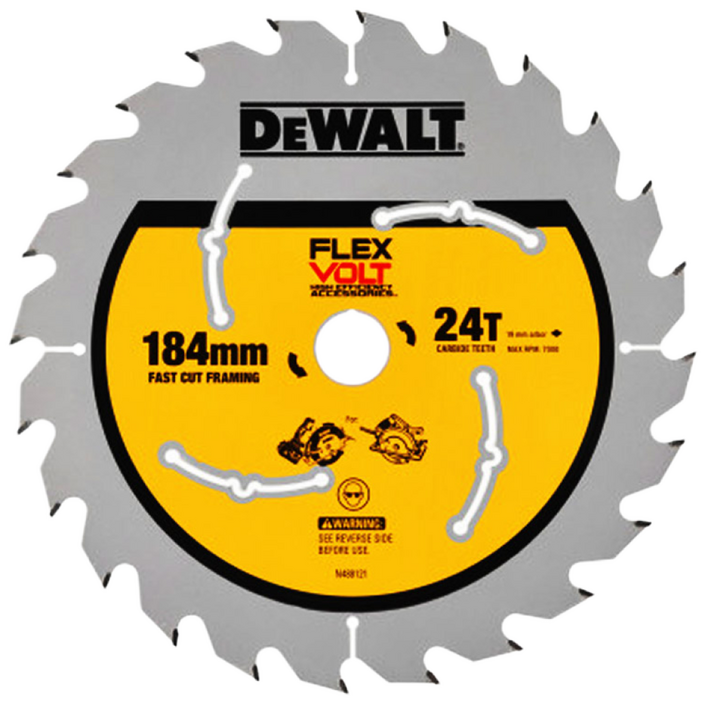 디월트 원형톱날 팁쏘 목재용 184mm 24T DWA714124WFV