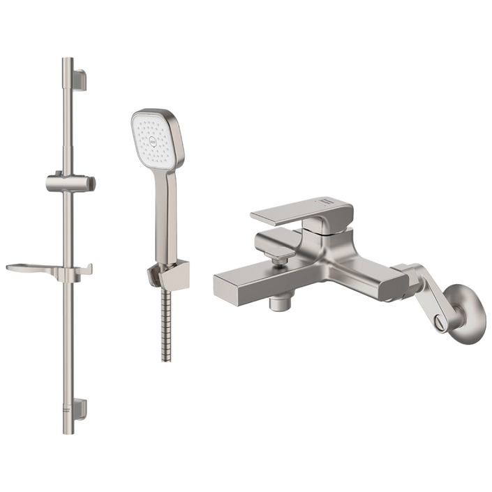 아메리칸스탠다드 욕조수전 샤워기 수전 사틴 스텔라 FB2615  가변형 슬라이드바 사틴 FH6135 세트, 1개