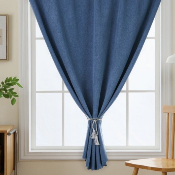 HORMOO 암막 커튼 양면 린넨 99 차광 접착식 붙이는암막커튼작은창