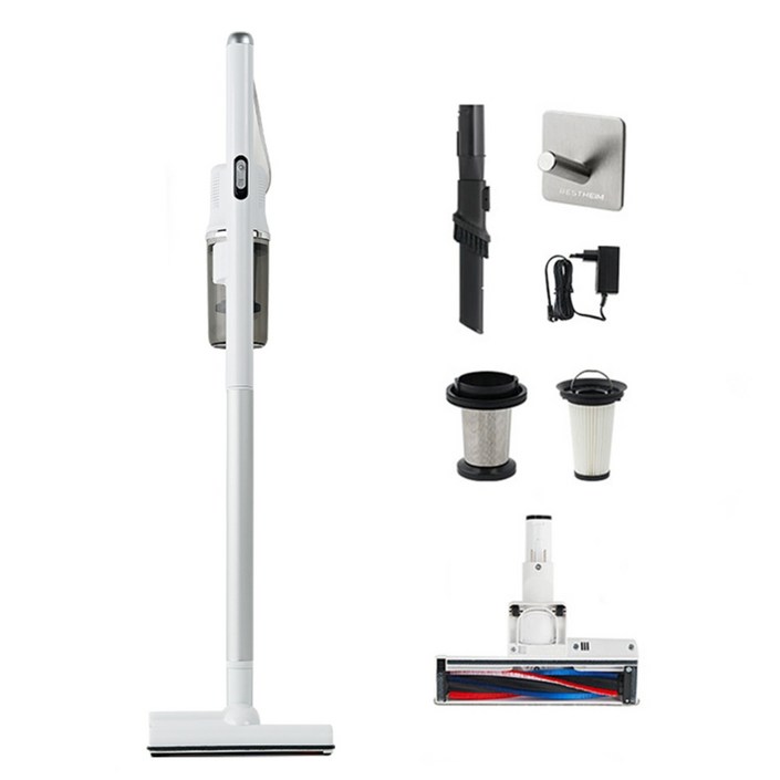 베스트하임 브리넥스 BLDC 듀얼모터 초경량 진공 무선 청소기, ESRTPV08, 화이트