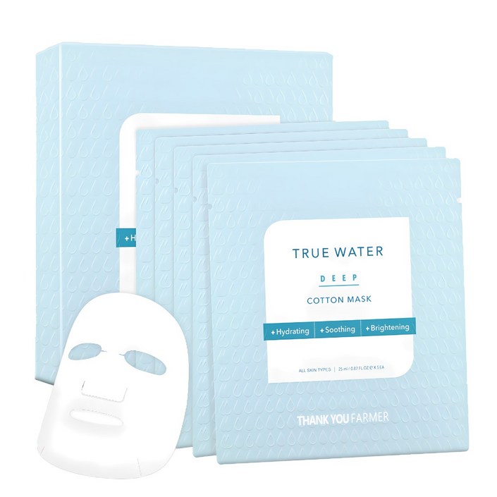 땡큐파머 트루 워터 딥 코튼 마스크 5매, 5개, 1개입