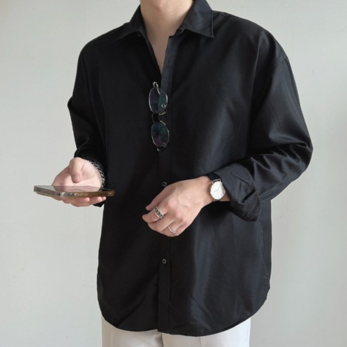 테이크잇컴퍼니 남성용 구김없고 링틀프리 빅사이즈 무지 긴팔 셔츠 남방