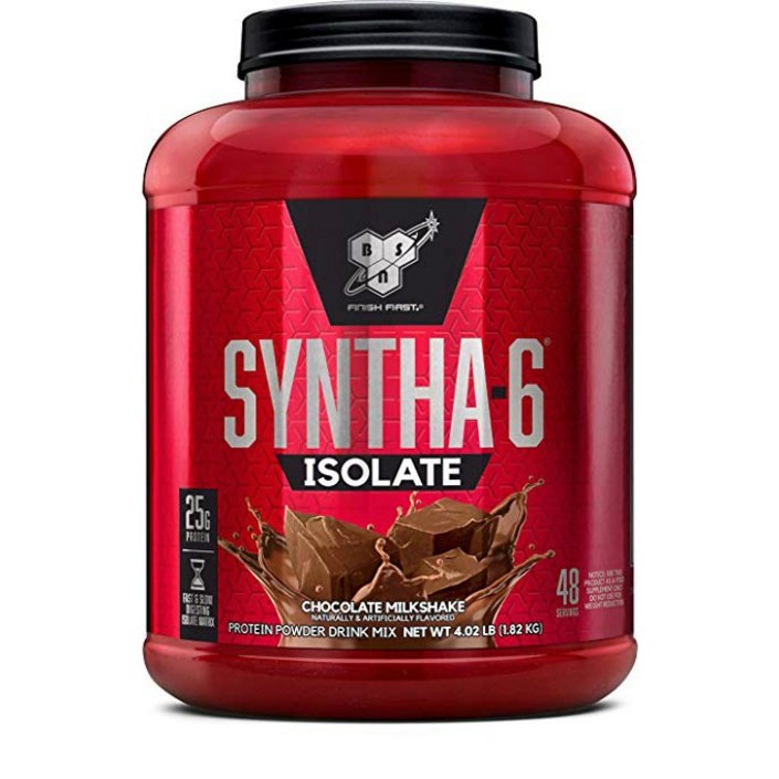 비에스엔 신타6 아이솔레이트 프로틴 파우더 드링크 믹스 단백질 보충제 초콜릿 밀크쉐이크, 1.82kg, 1개 비에스엔 신타6 아이솔레이트 프로틴 파우더 드링크 믹스 단백질 보충제 초콜릿 밀크쉐이크, 1.82kg, 1개