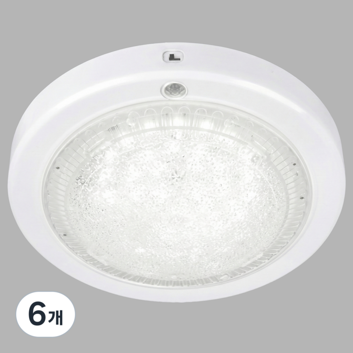 이튼 20W LED 센서등 현관 조명 원형 플리커프리, 주광색, 6개