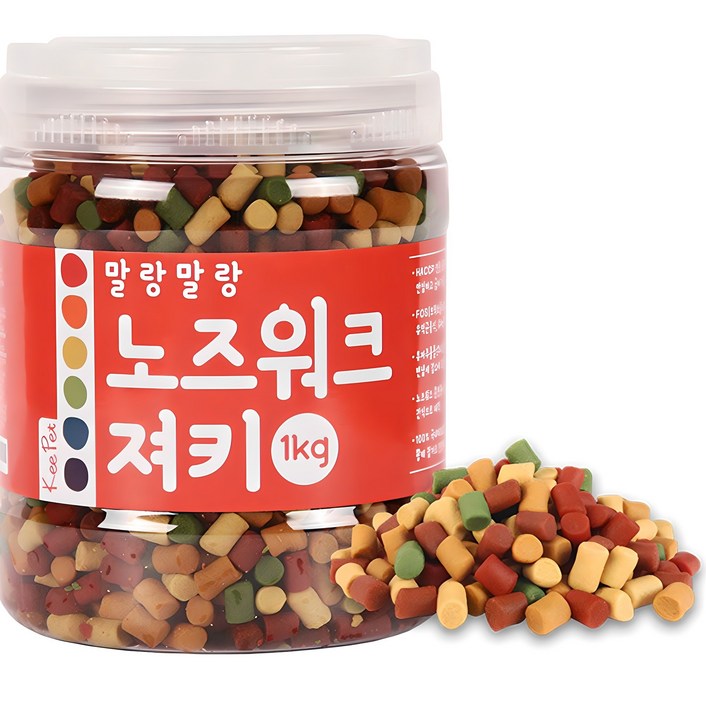 킵펫 말랑말랑 노즈워크 져키 강아지 간식, 혼합맛황태연어치즈참치오리, 1kg, 1개 킵펫 말랑말랑 노즈워크 져키 강아지 간식, 혼합맛황태연어치즈참치오리, 1kg, 1개