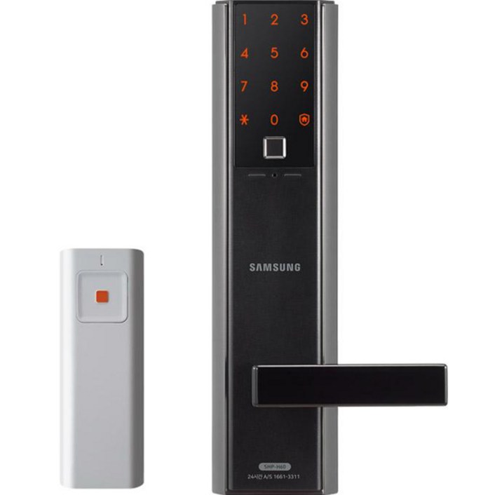 삼성SDS 손잡이 있음 리모트 디지털 도어락 SHP-H60F + 리모컨 ADT400 세트