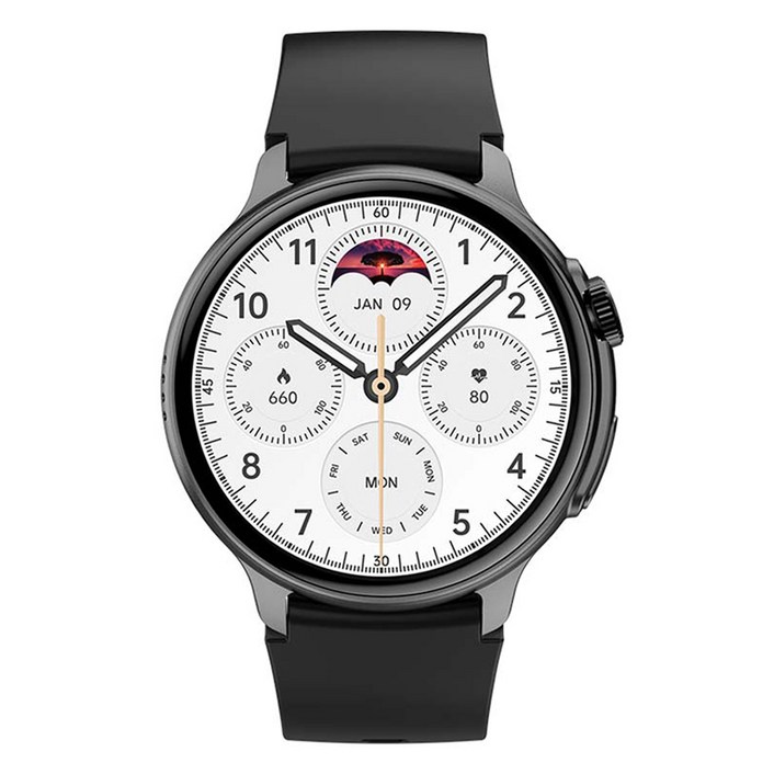 젤센 아몰레드 AI 인공지능 웨어러블 밴드 AOD 울트라 스마트 워치, 블랙, 3.632cm, GPS  블루투스