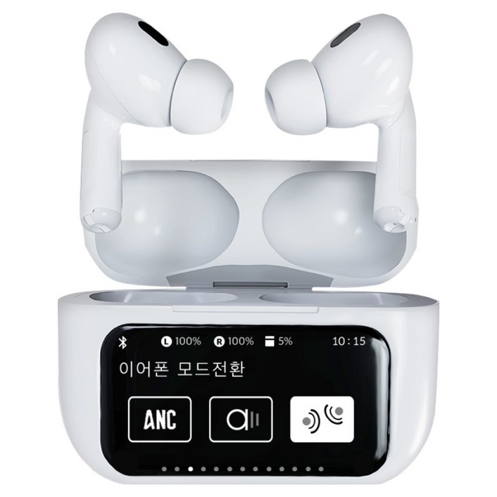 바우아토 노이즈 캔슬링 터치 디스플레이 5.4 커널형 블루투스 이어폰, BAUATO ANC03, 화이트
