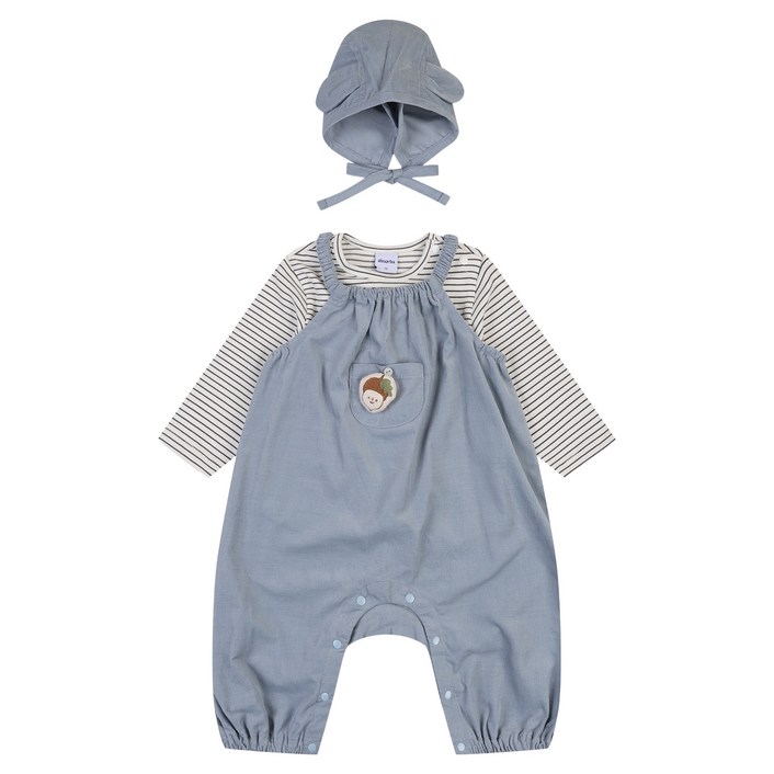 압소바 신생아용 어스 우주복  모자 세트