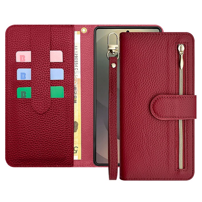 아이엔픽 케일린 천연소가죽 지갑 스트랩 다이어리 휴대폰 케이스