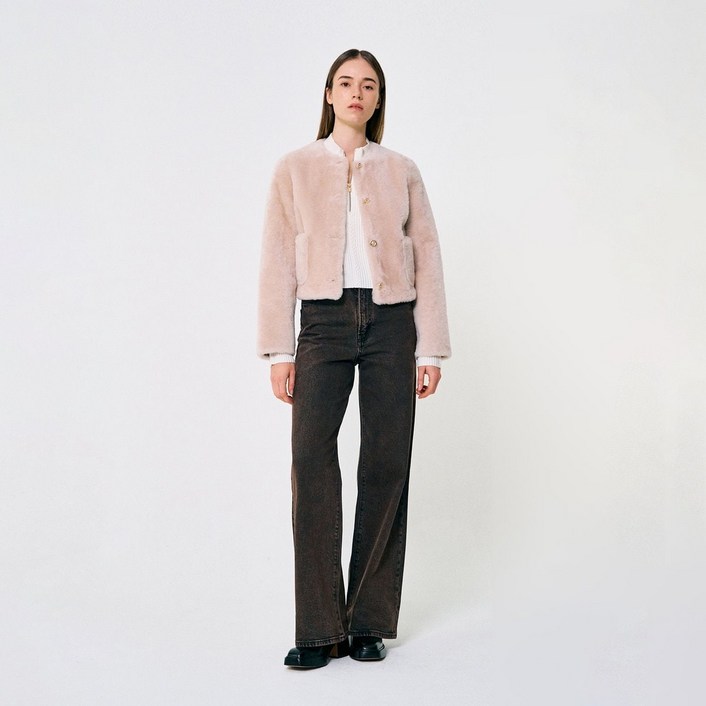 마쥬 브랜드관 25FW 양털 볼륨 무스탕 자켓