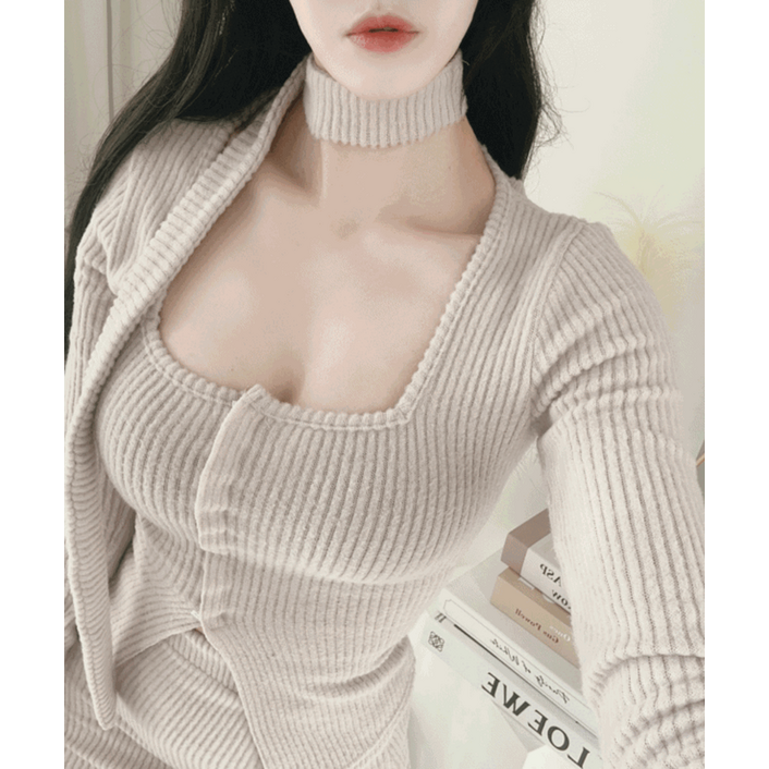 기모 골지 가디건 미니스커트 투피스 셋업 힙블리 기모 골지 가디건 미니스커트 투피스 셋업 힙블리