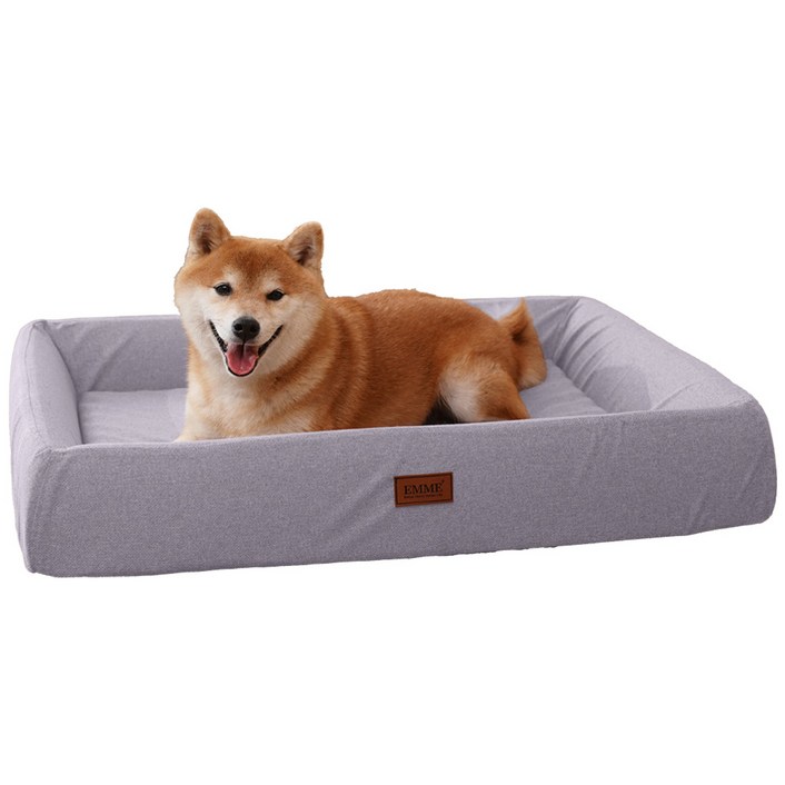 EMME 강아지 베드 3D 지지력 방수 풀폼 우레탄 독창디자인 세탁용 펫소파 애견매트 노령견 강아지 고양이 분리세탁 통기성 쿠션 고반발 미끄럼방지 사계절 겸용 소형견 중형견 다둥이, 1개, Grey purple