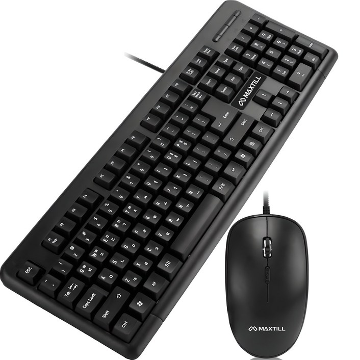 맥스틸 USB 유선 키보드 저소음 마우스 세트