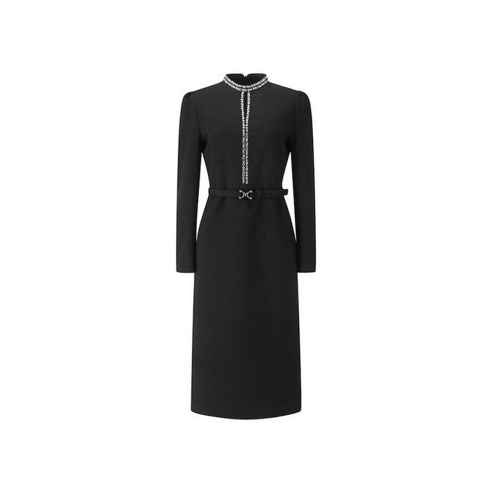 모조에스핀 넥 큐빅장식 슬림 원피스 BKS244MSE022DH1949152