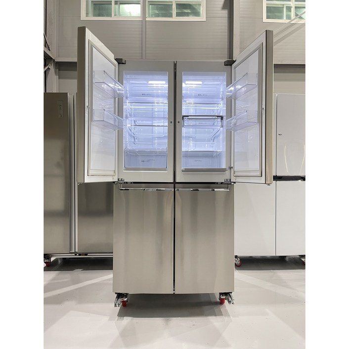 132 엘지 870리터 4도어 중고냉장고 히든버튼 더블매직스페이스 메탈 상태깨끗