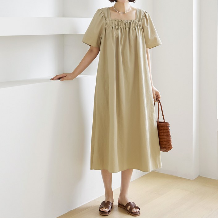 [김여사] 러브 스퀘어 바스락원피스 3OP507122 중년여성의류 엄마옷 50대 여성