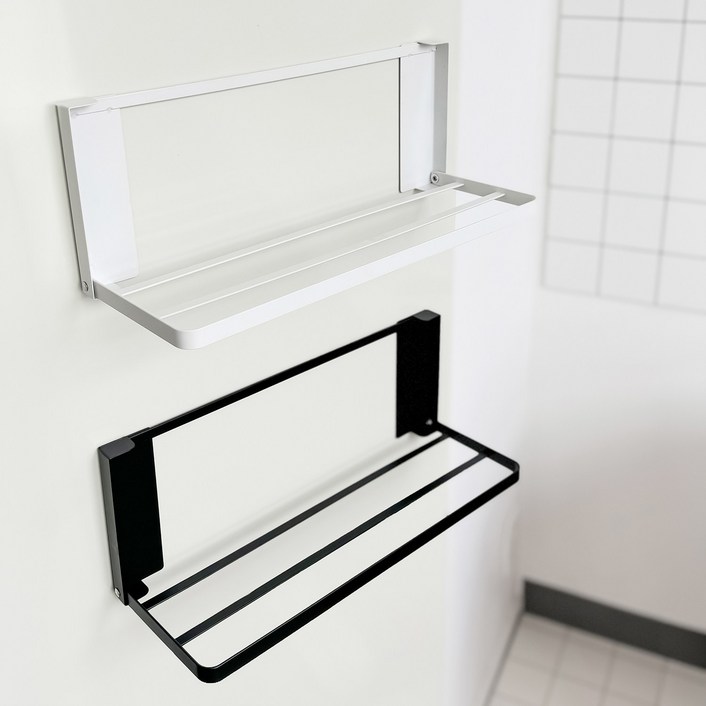 생활탐구 마그네틱 접이식 미니 빨래 건조대 세탁기 자석 젖은 수건 걸이 세탁실 무타공 미니 선반